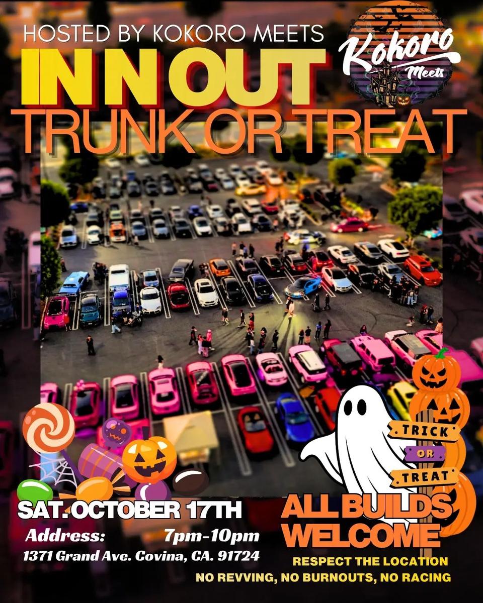 Flyer for Kokoro Meets In-N-Out Trunk or Treat