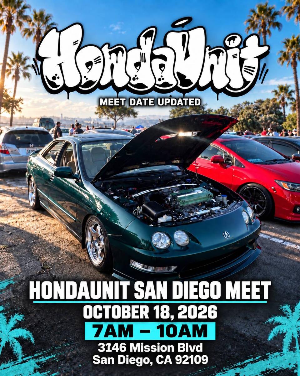 Flyer for HondaUnit San Diego Meet - Mission Beach