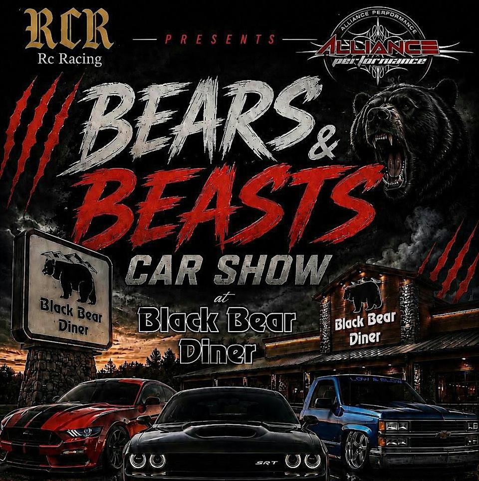 Flyer for Bears & Beast Car Show - Black Bear Diner McAllen