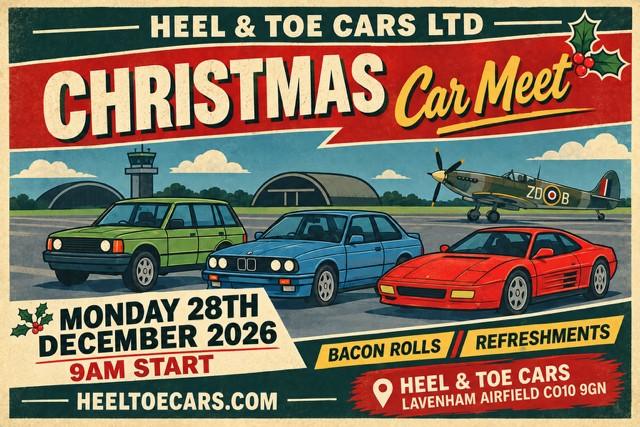 Flyer for Heel & Toe Xmas Meet - Lavenham Airfield