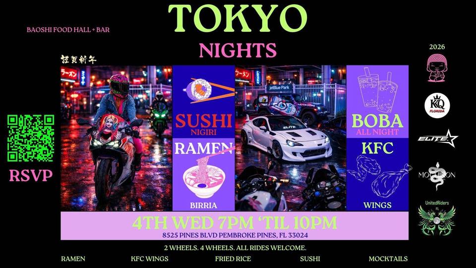 Flyer for Tokyo Nights - Baoshi Food Hall