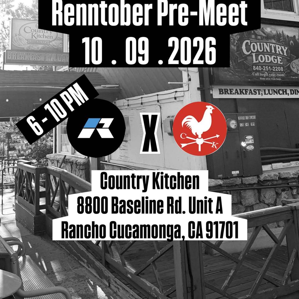 Flyer for Renntober Pre-Meet - Rancho Cucamonga