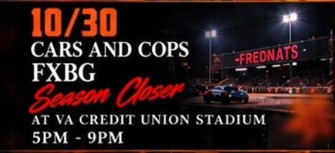 Flyer for Cars and Cops FXBG - Season Closer