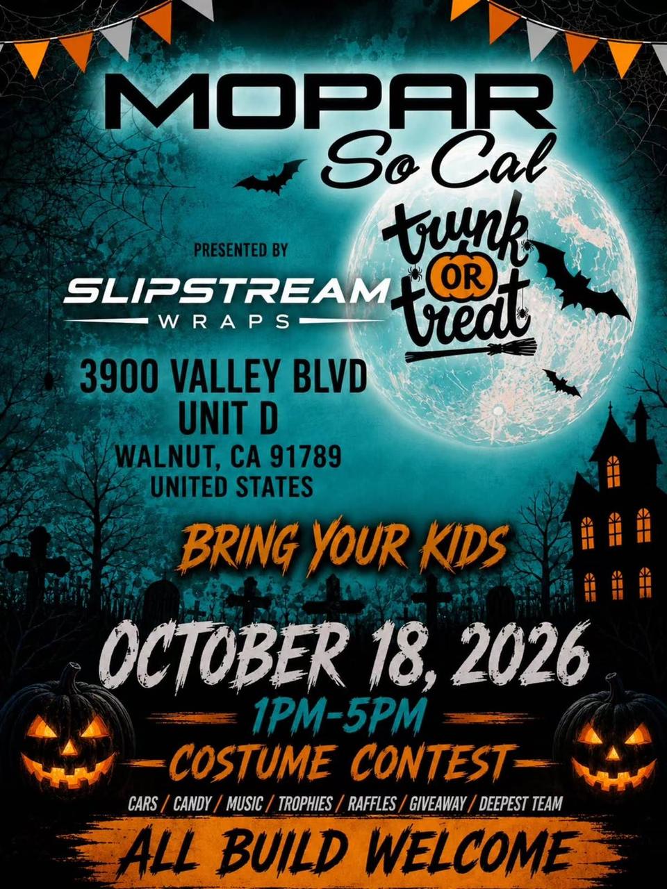 Flyer for Mopar SoCal Trunk or Treat