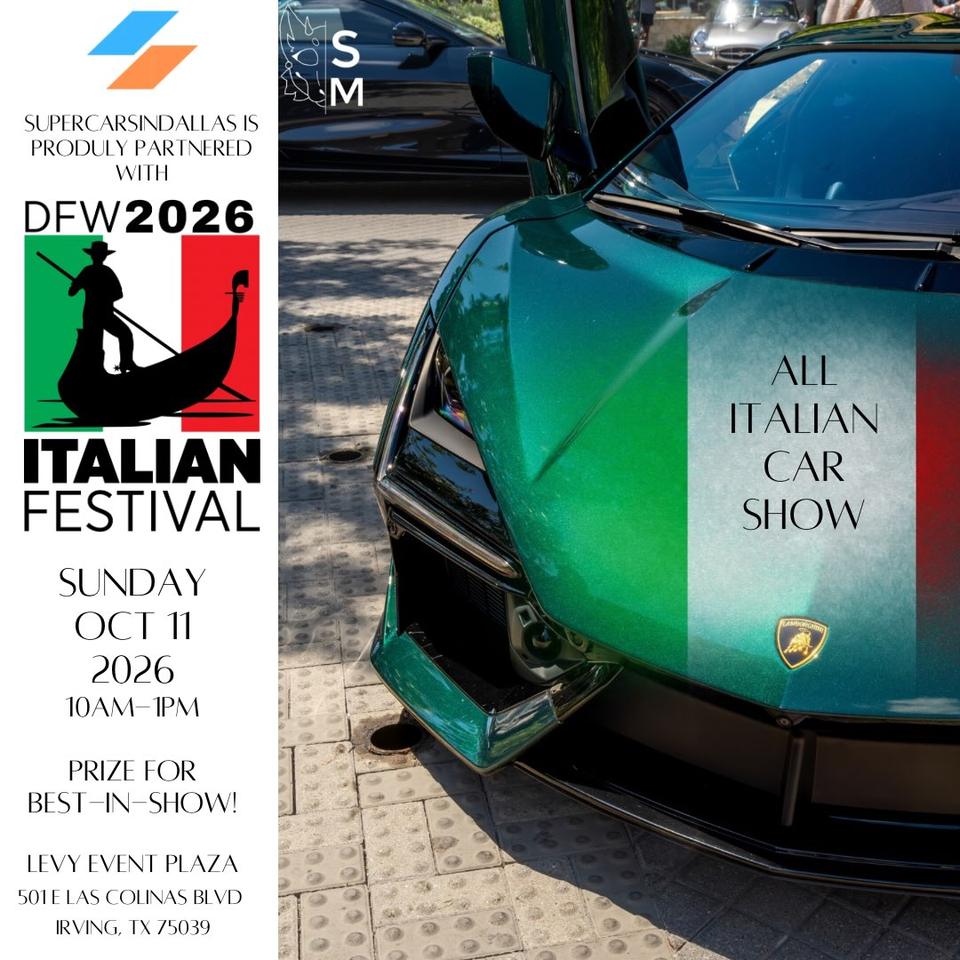Flyer for All Italian Car Show - DFW Italian Festival