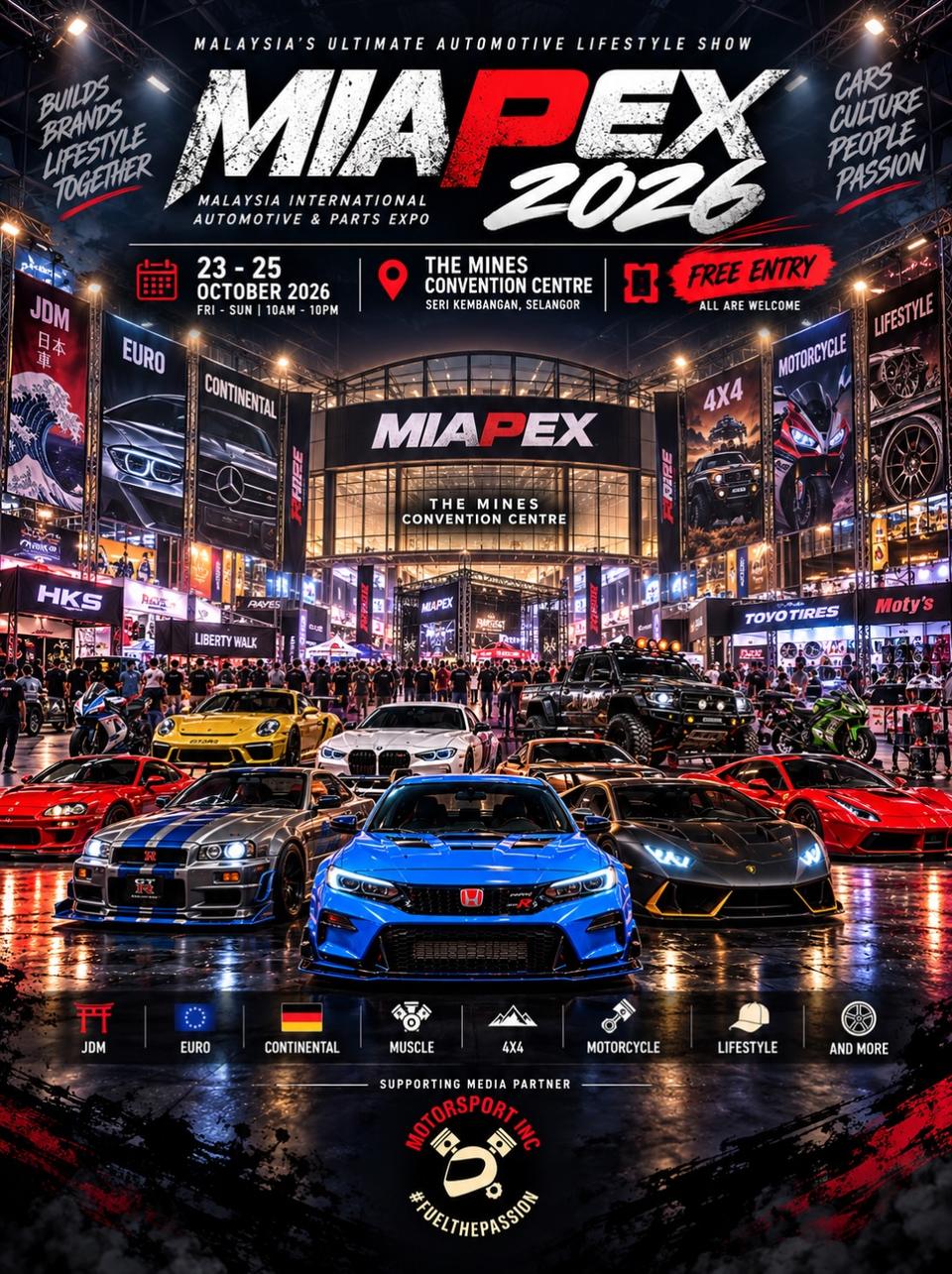 Flyer for MIAPEX 2026 - Malaysia International Automotive & Parts Expo
