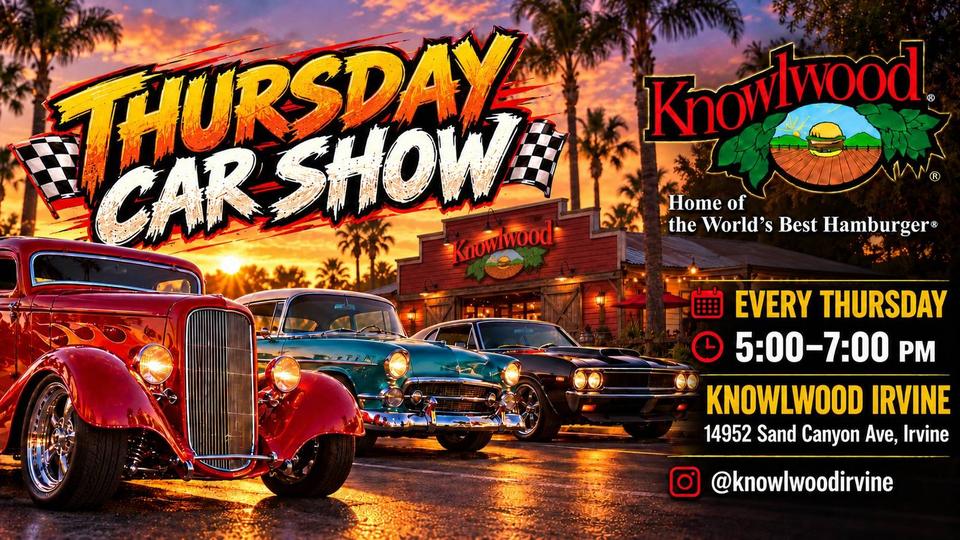 Flyer for Car Show at Knowlwood Irvine