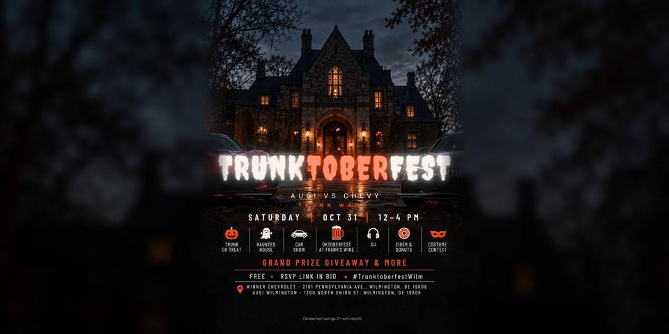 Flyer for Trunktoberfest: Audi vs. Chevy Trunk or Treat - Wilmington