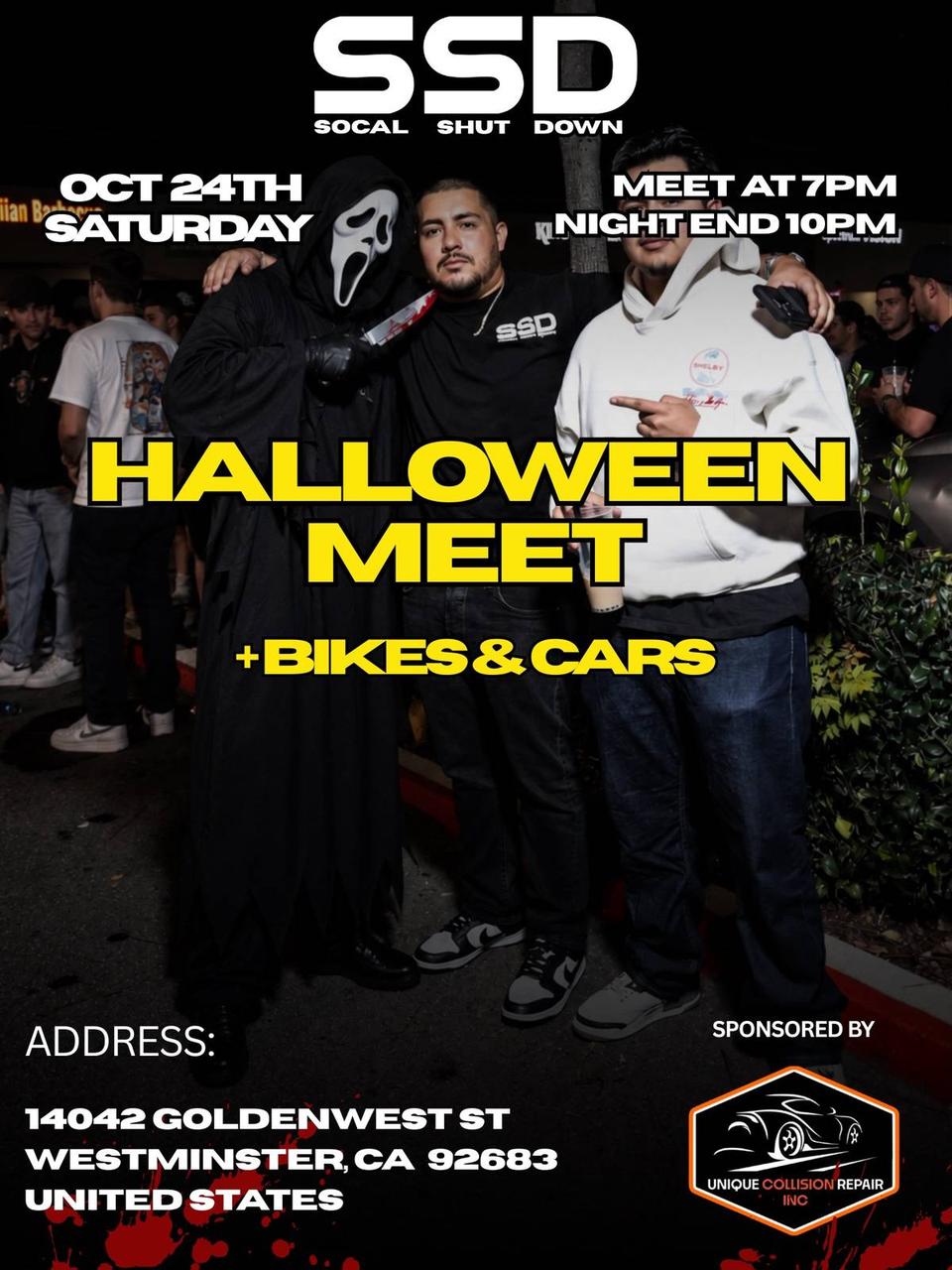 Flyer for SoCal Shut Down - Halloween Meet