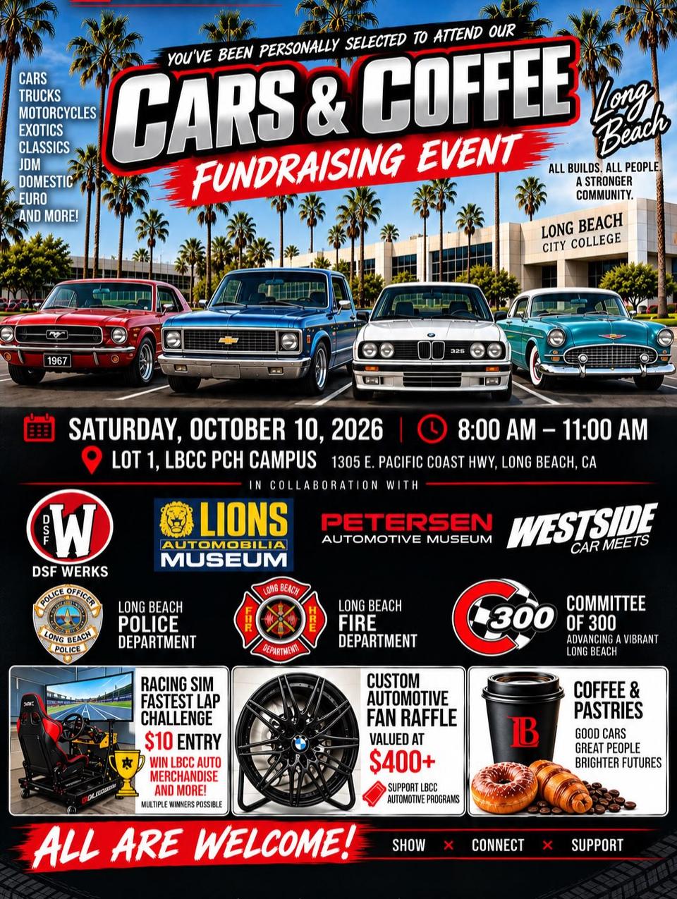 Flyer for LBCC Cars & Coffee - Round 2
