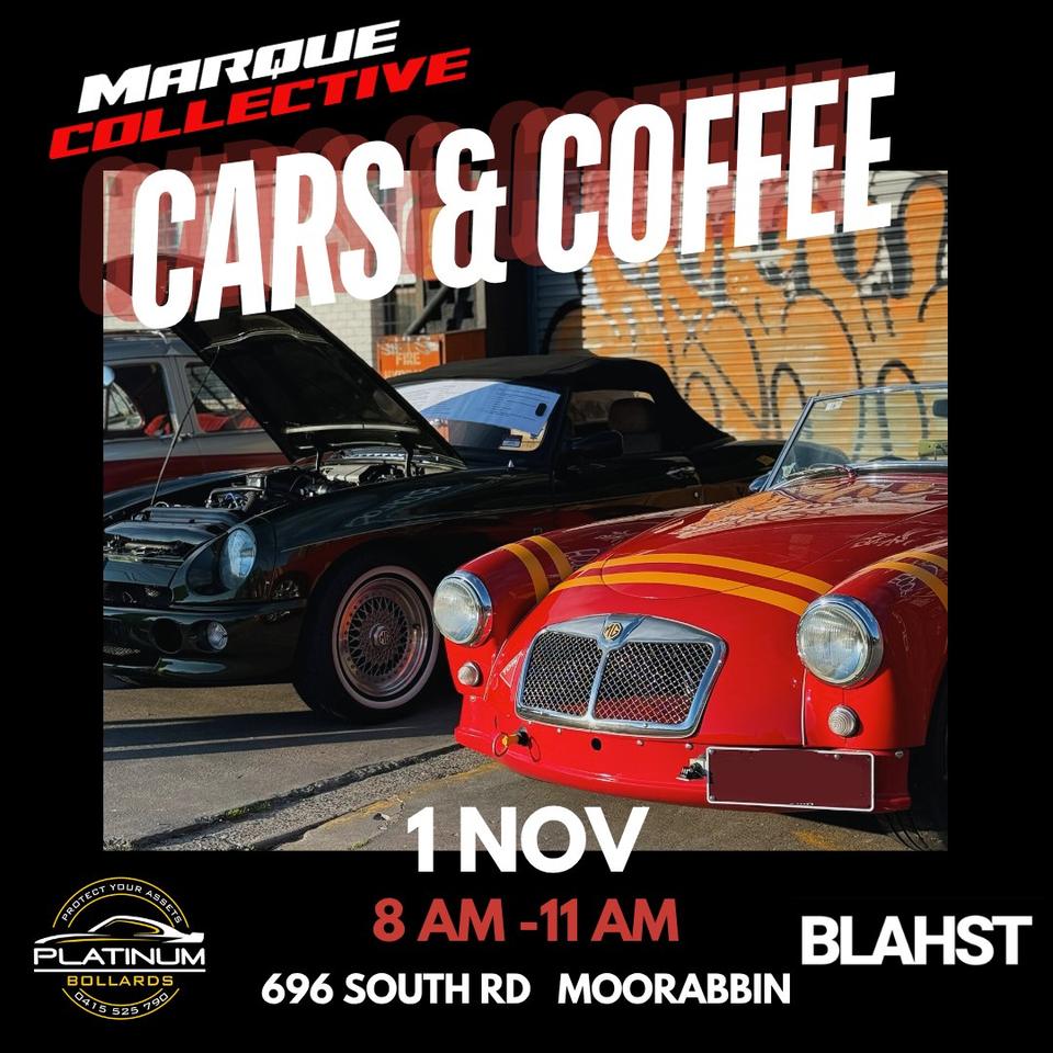 Flyer for Marque Collective Cars & Coffee - Moorabbin